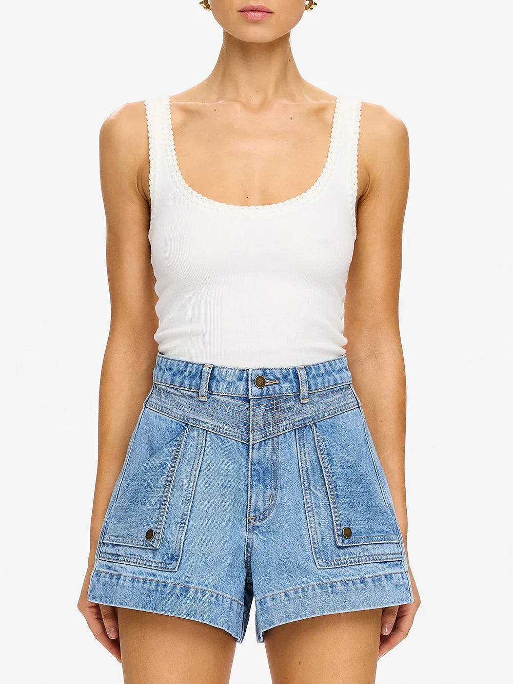KIVARI - Celene Denim Short | Stonewash Blue
