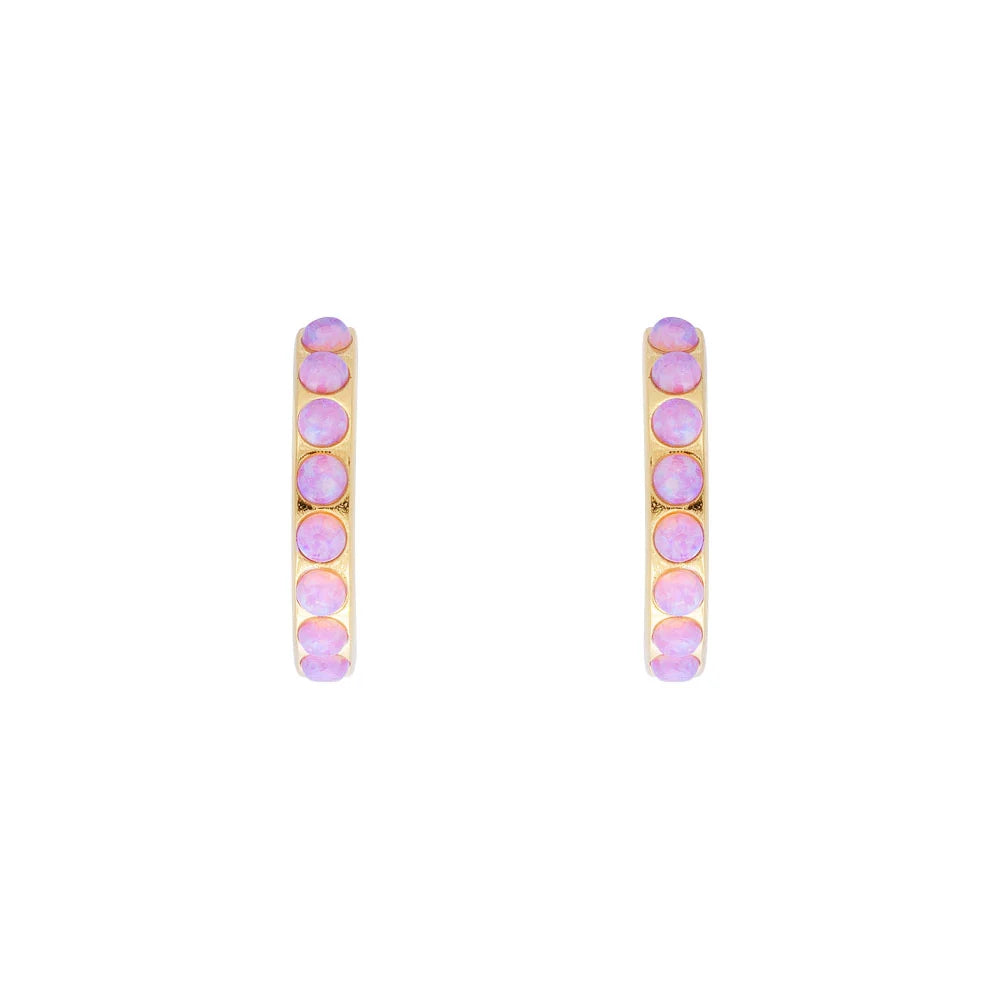 FAIRLEY - Pink Opal Crystal Midi Hoops