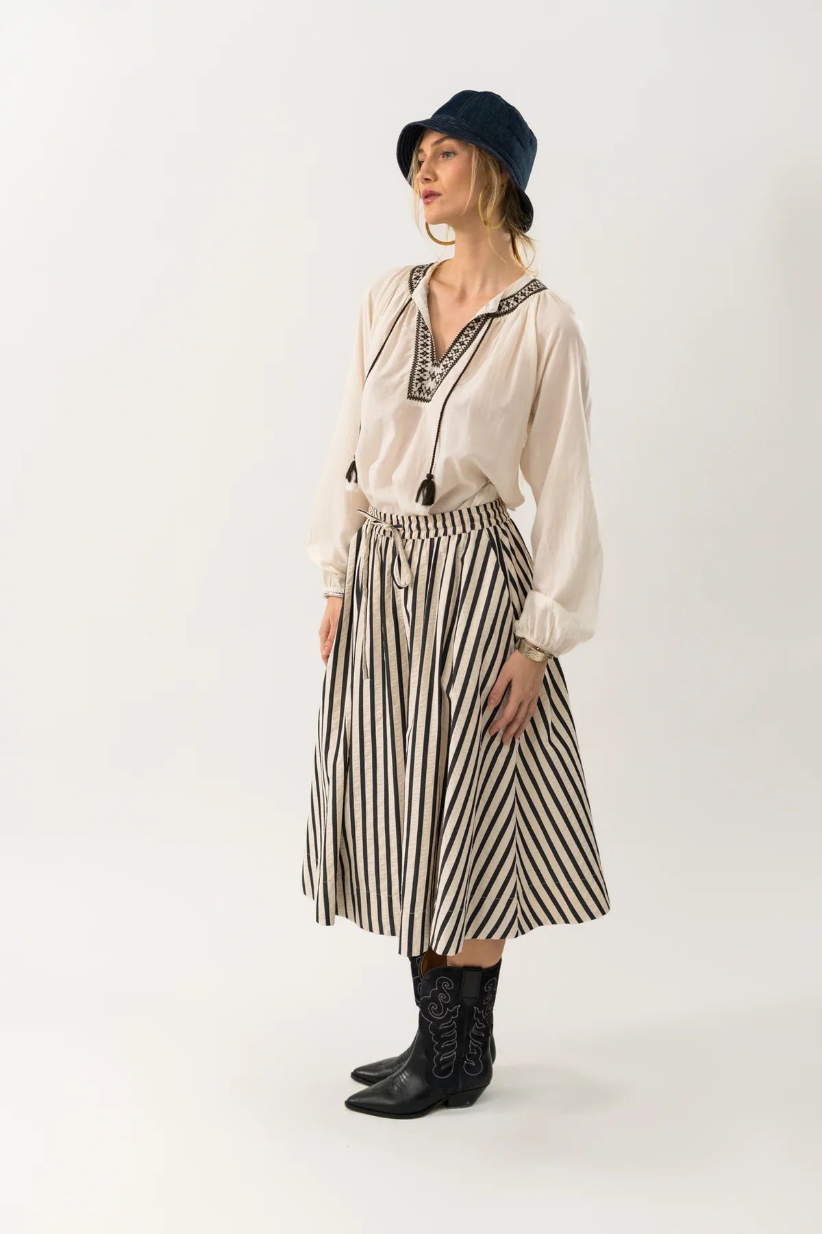 Lolly's Laundry - Aliya midi skirt | stripe