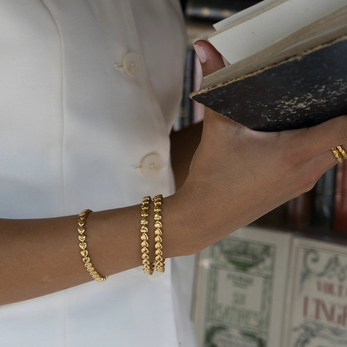 FAIRLEY - Golden Heart Tennis Bracelet