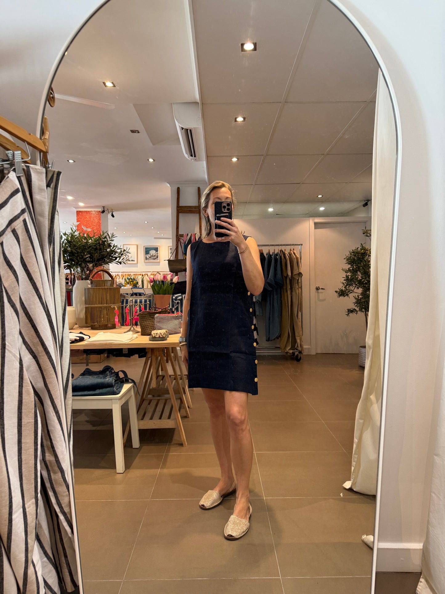 ALESSANDRA - Lola Linen Dress | Navy ALESSANDRA