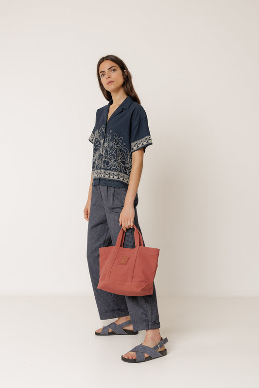 Indi & Cold - Pleated Pinstripe Trouser | Indigo