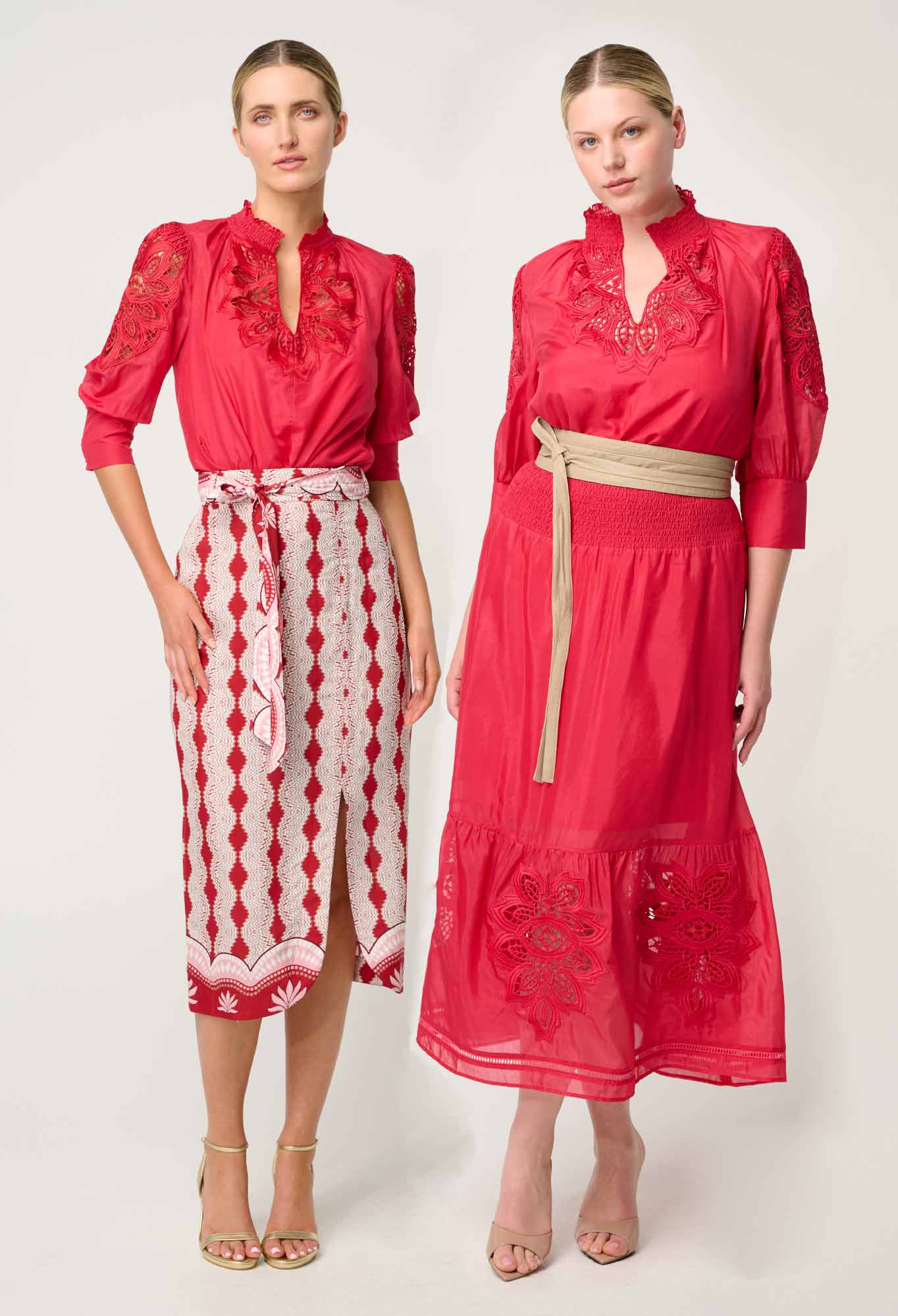 OnceWas - Oleander Cotton Silk Blouse | Ruby