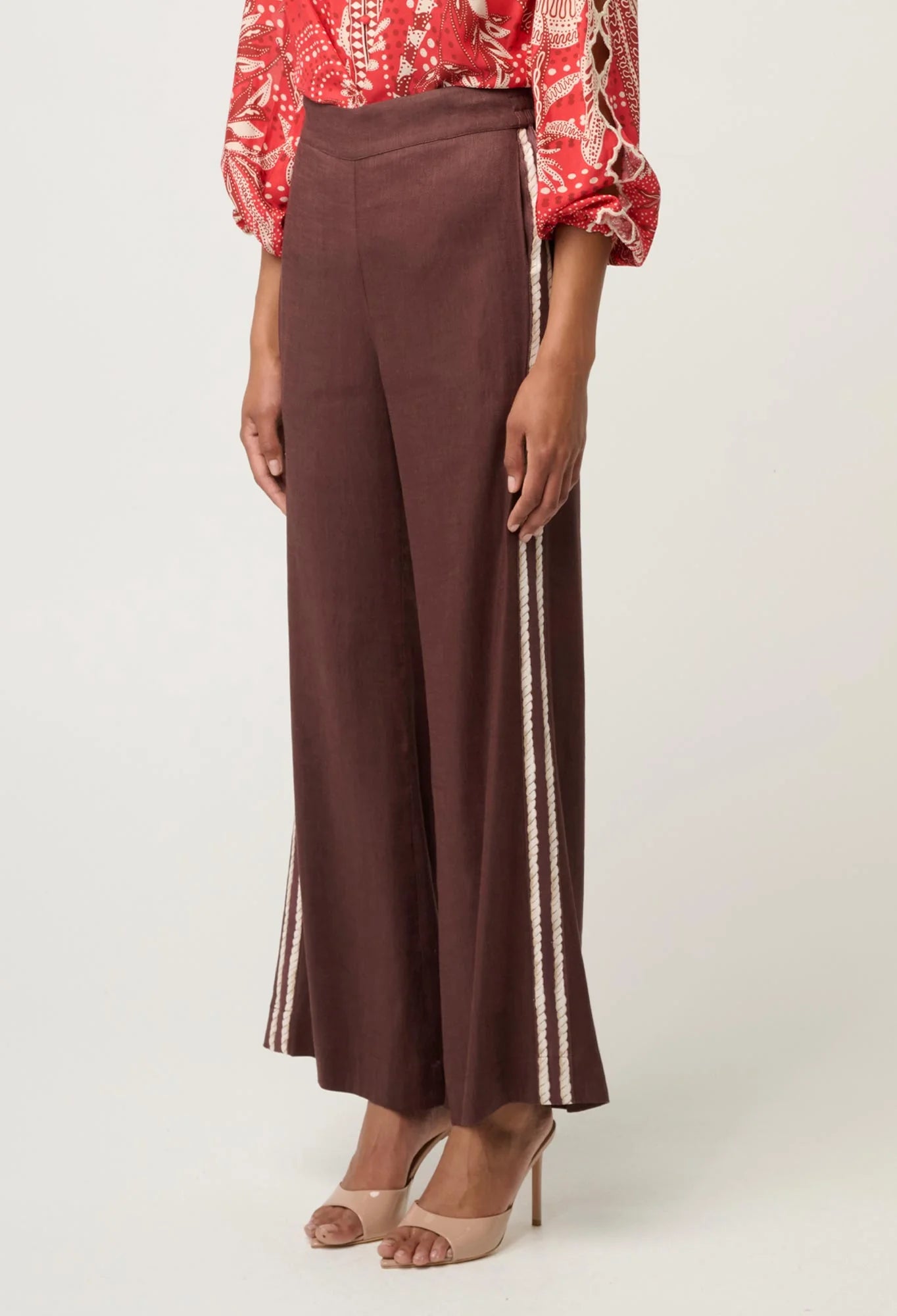 OnceWas - Liora Linen Viscose Stretch Rope Pant | Rustic Twine