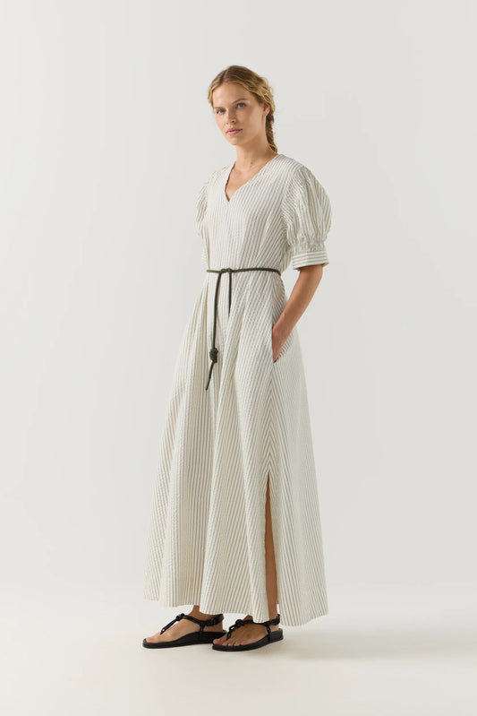 Foemina - Scottie Dress | Basil Stripe Seersucker Foemina