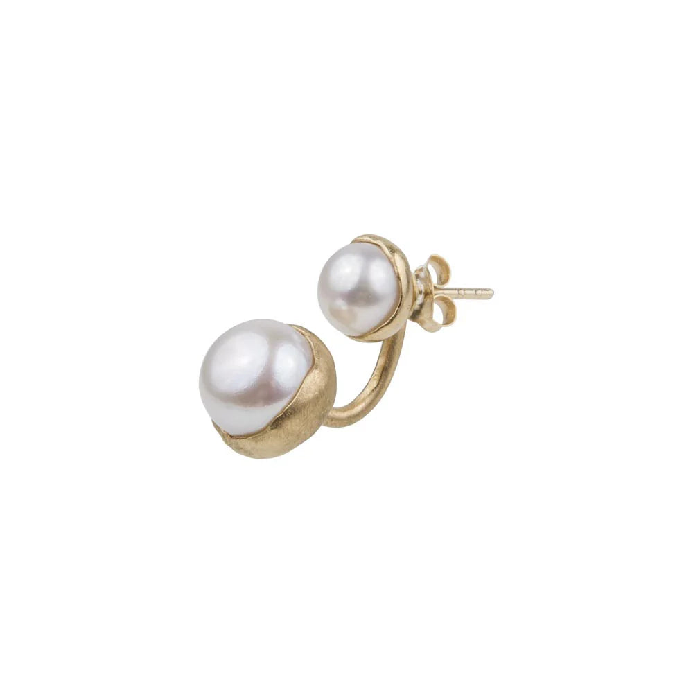 FAIRLEY - Double Pearl Ear Jackets | Gold