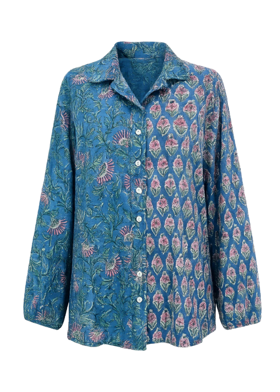 Kinga Csilla - Chalm Shirt | Zaffre Block print