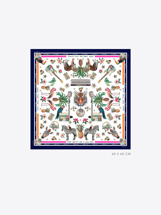 Vilagallo - Jungle Disco Medium Silk Scarf