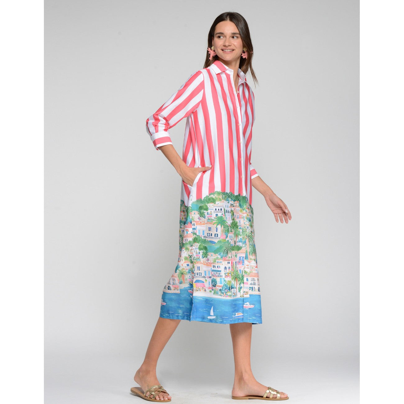 Vilagallo - Shirt Dress Puerto Banús Stripe Cotton
