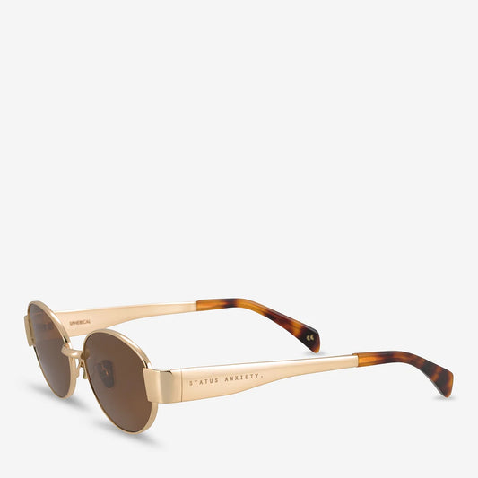 Status Anxiety - Spherical Sunglasses | Gold