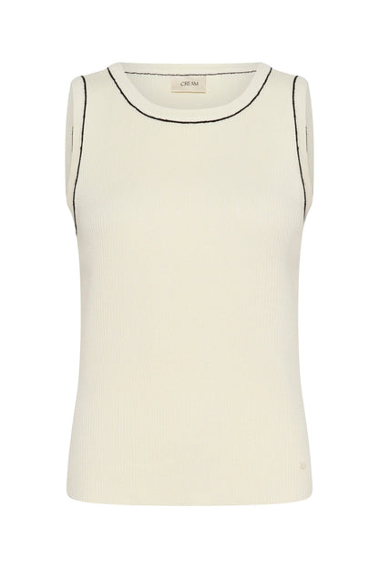 Cream - Villea Knit Top | Whisper White