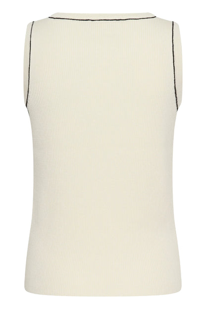 Cream - Villea Knit Top | Whisper White