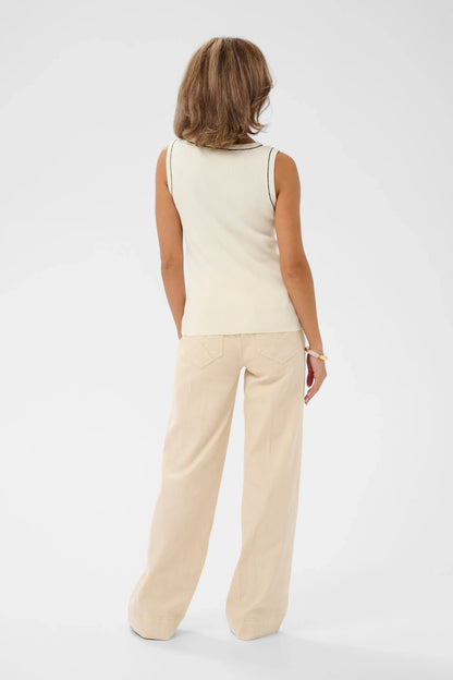 Cream - Villea Knit Top | Whisper White