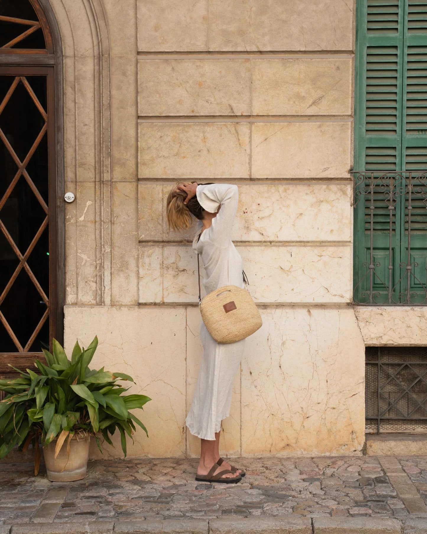 Nim The Label - Leather Trim Raffia BB