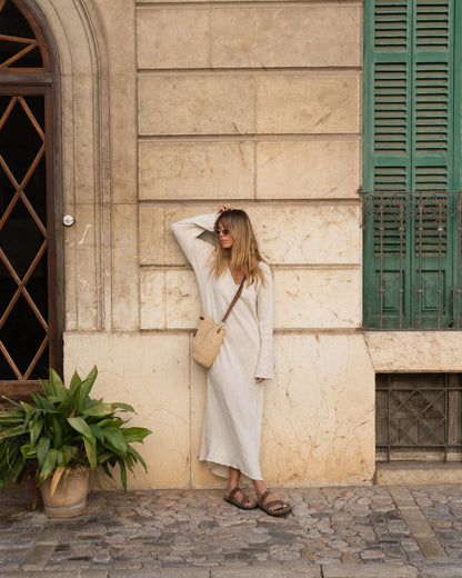 Nim The Label - Leather Trim Raffia BB