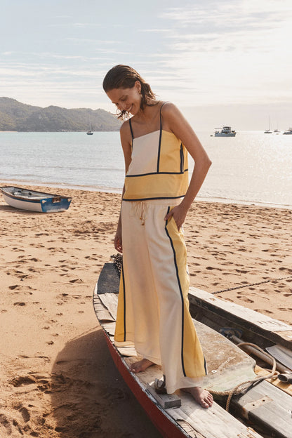 SANCIA - The Lilou Pants | Canary Stripe