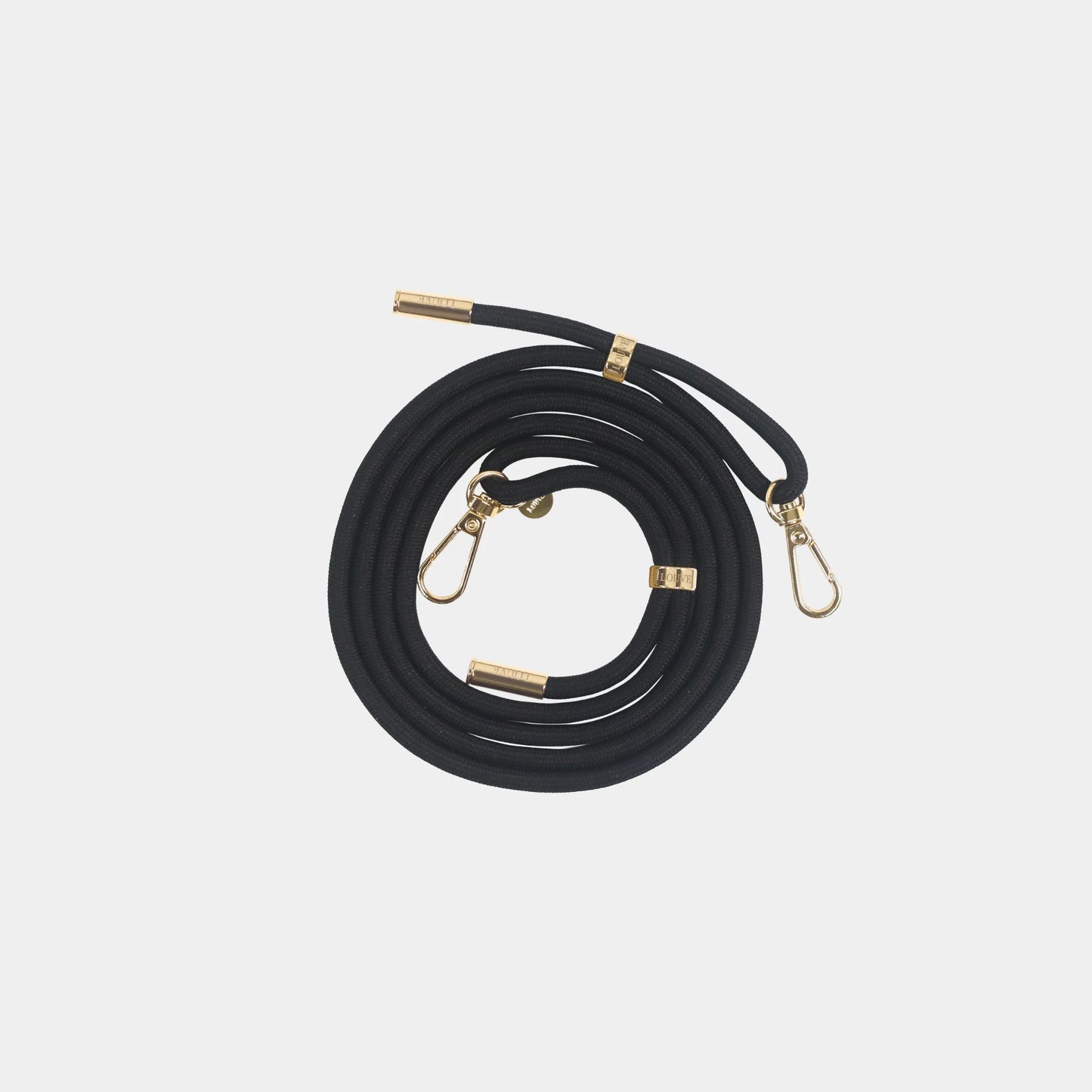 Louve Collection - Mystique Black Crossbody Phone Strap | Gold Hardware