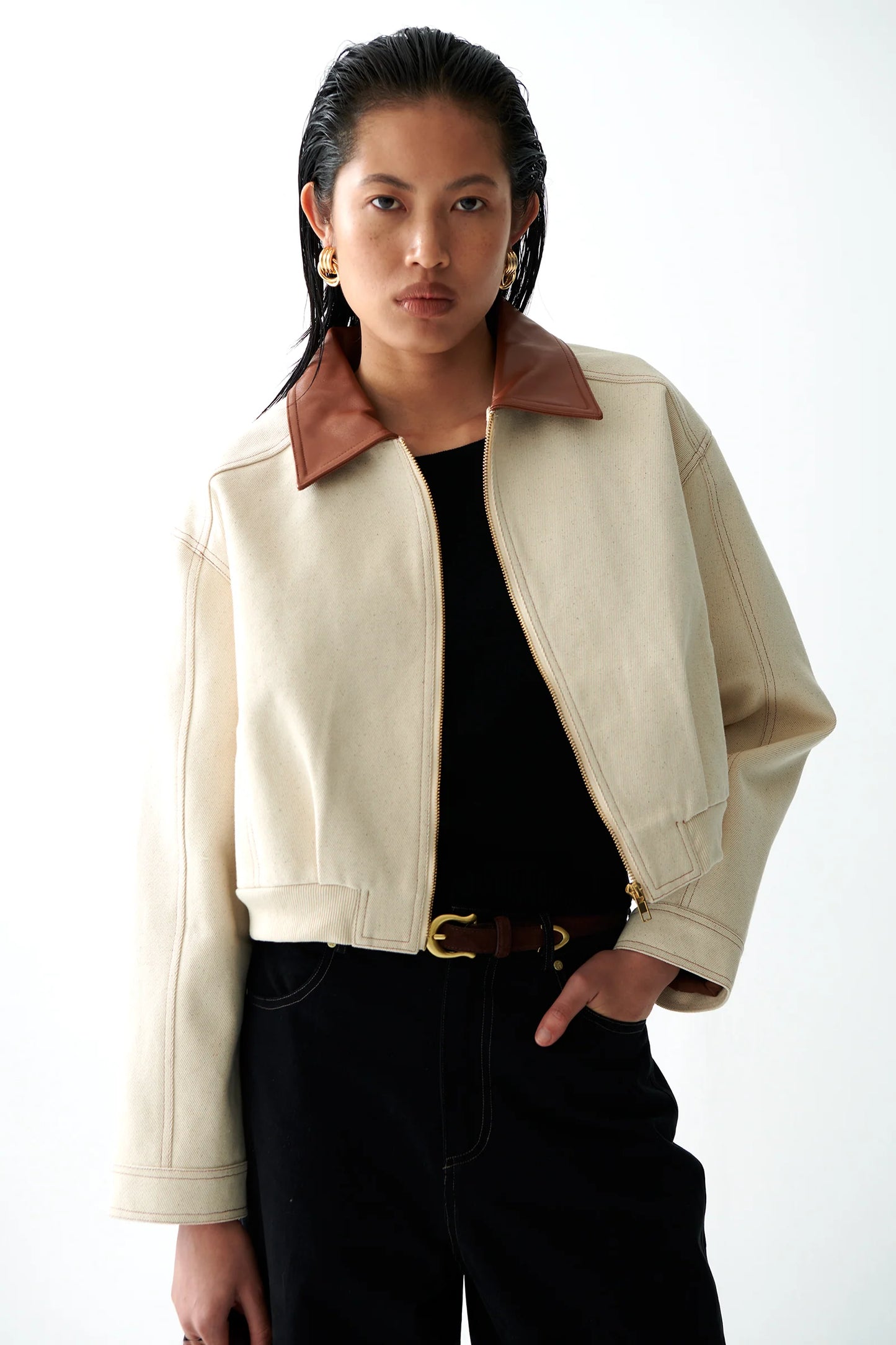 SANCIA - The Duckie Bomber Jacket | Sand