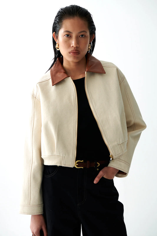 SANCIA - The Duckie Bomber Jacket | Sand