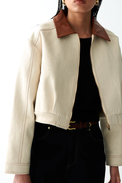 SANCIA - The Duckie Bomber Jacket | Sand