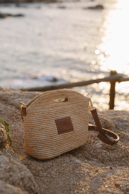 Nim The Label - Leather Trimmed Raffia Mini