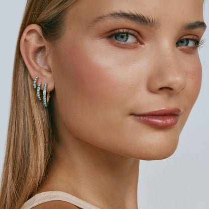 FAIRLEY - Blue Opal Crystal Midi Hoops