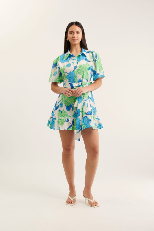 ALESSANDRA - Emma Mini Calypso Dress | Blue ALESSANDRA