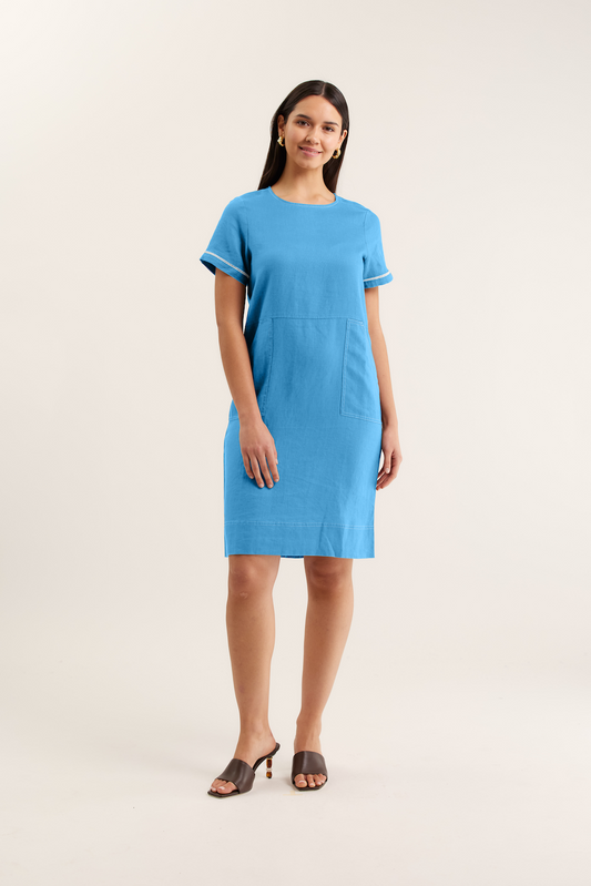 ALESSANDRA - Chiara Linen Dress | Cornflower ALESSANDRA