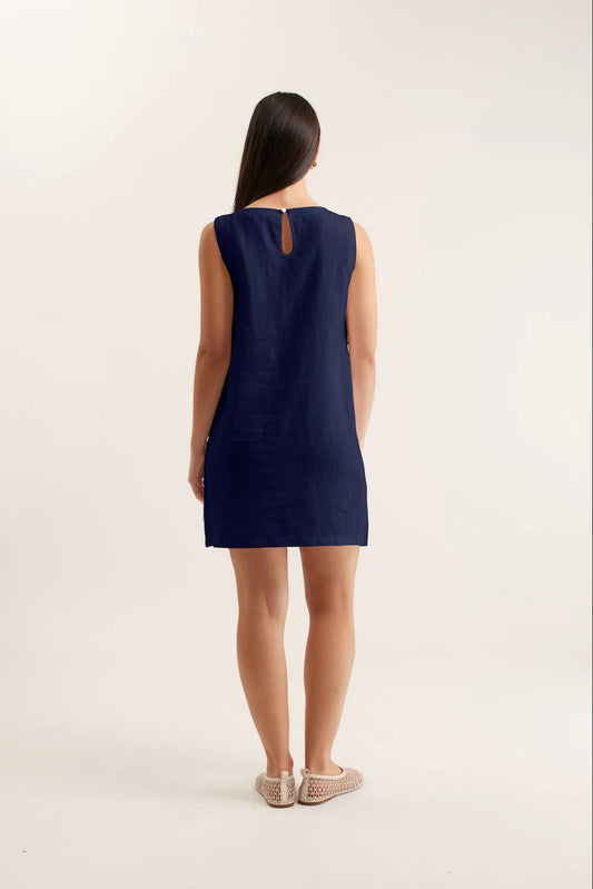 lined knit dress AZURIERA Odessa Knit Dress – Cashmere Blend White A-Line Mini Dress