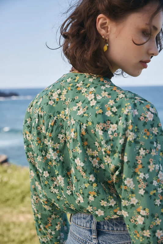 Marie Louise de Monterey - Amy Blouse | Green Floral
