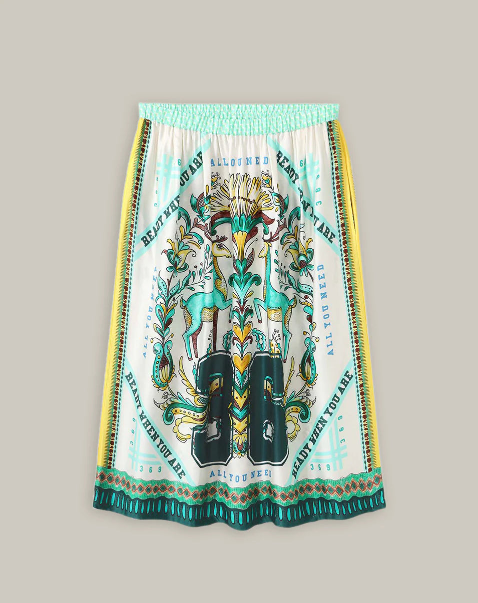 Me369 - Vanessa Sporty Jade Midi Skirt