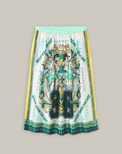 Me369 - Vanessa Sporty Jade Midi Skirt