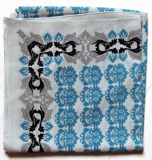 Trianon Blue Cotton Square