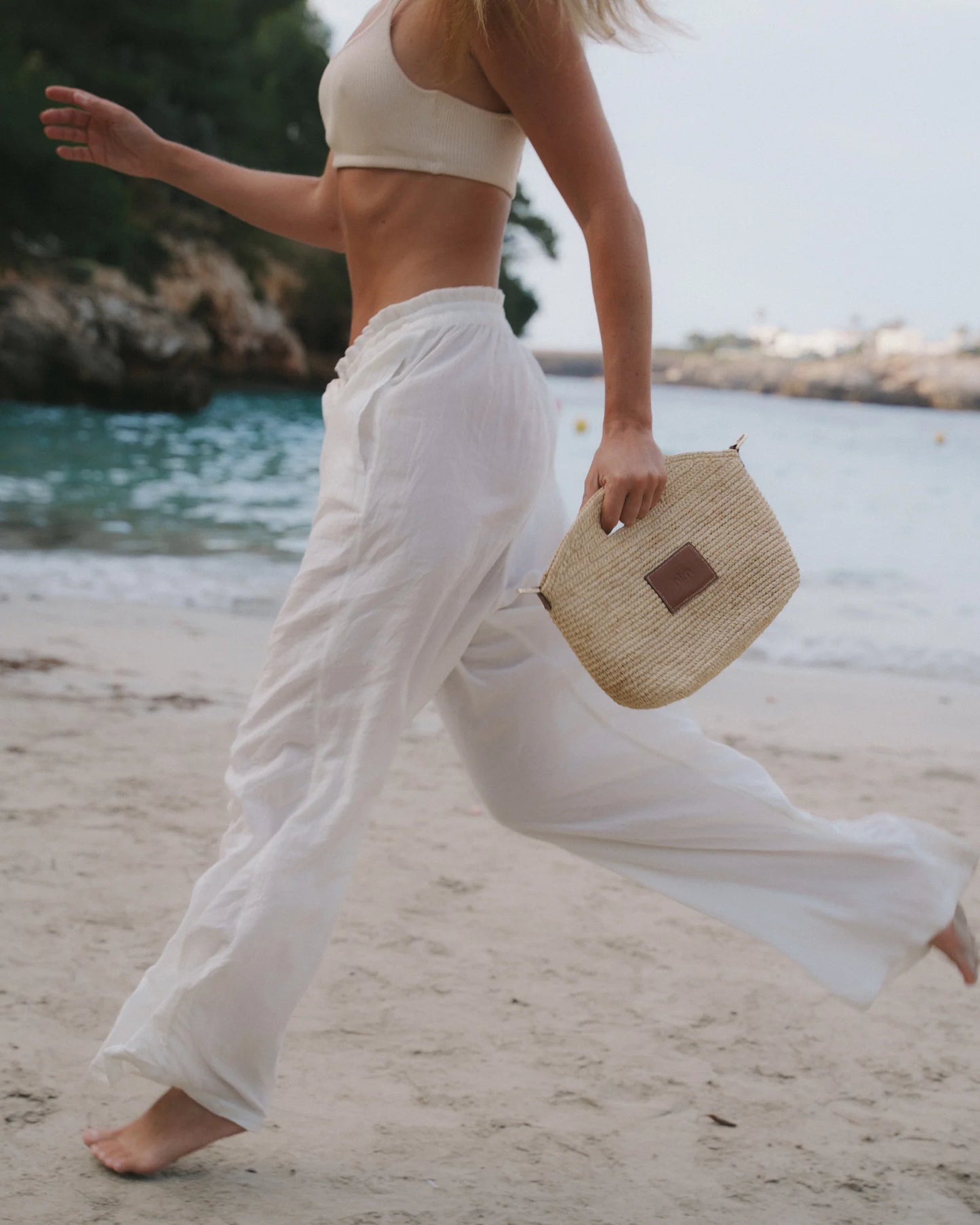 Nim The Label - Leather Trimmed Raffia Mini