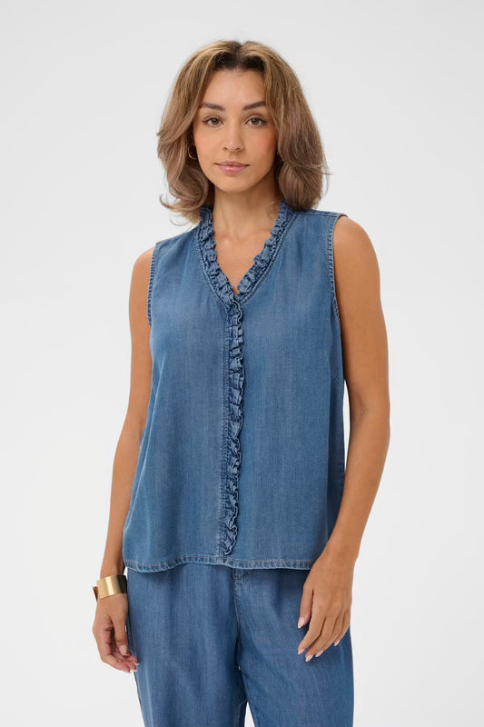 Cream - Molly Top | Jaspar Blue Denim