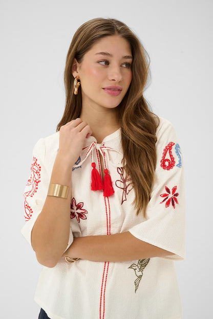 Cream - Rosetta Blouse | Whisper White