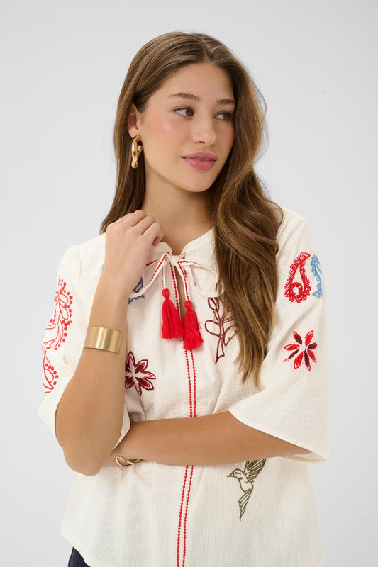 Cream - Rosetta Blouse | Whisper White