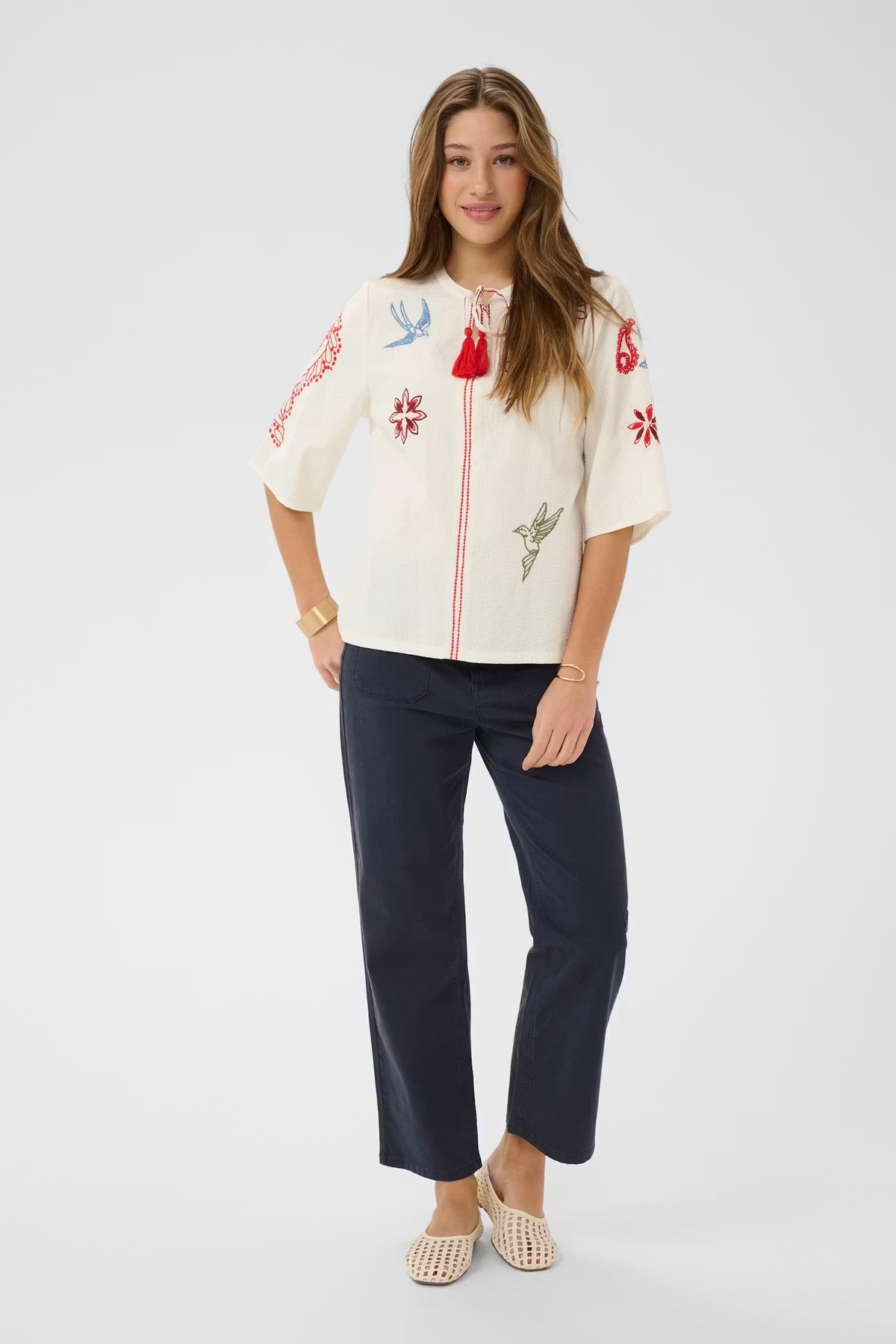 Cream - Rosetta Blouse | Whisper White