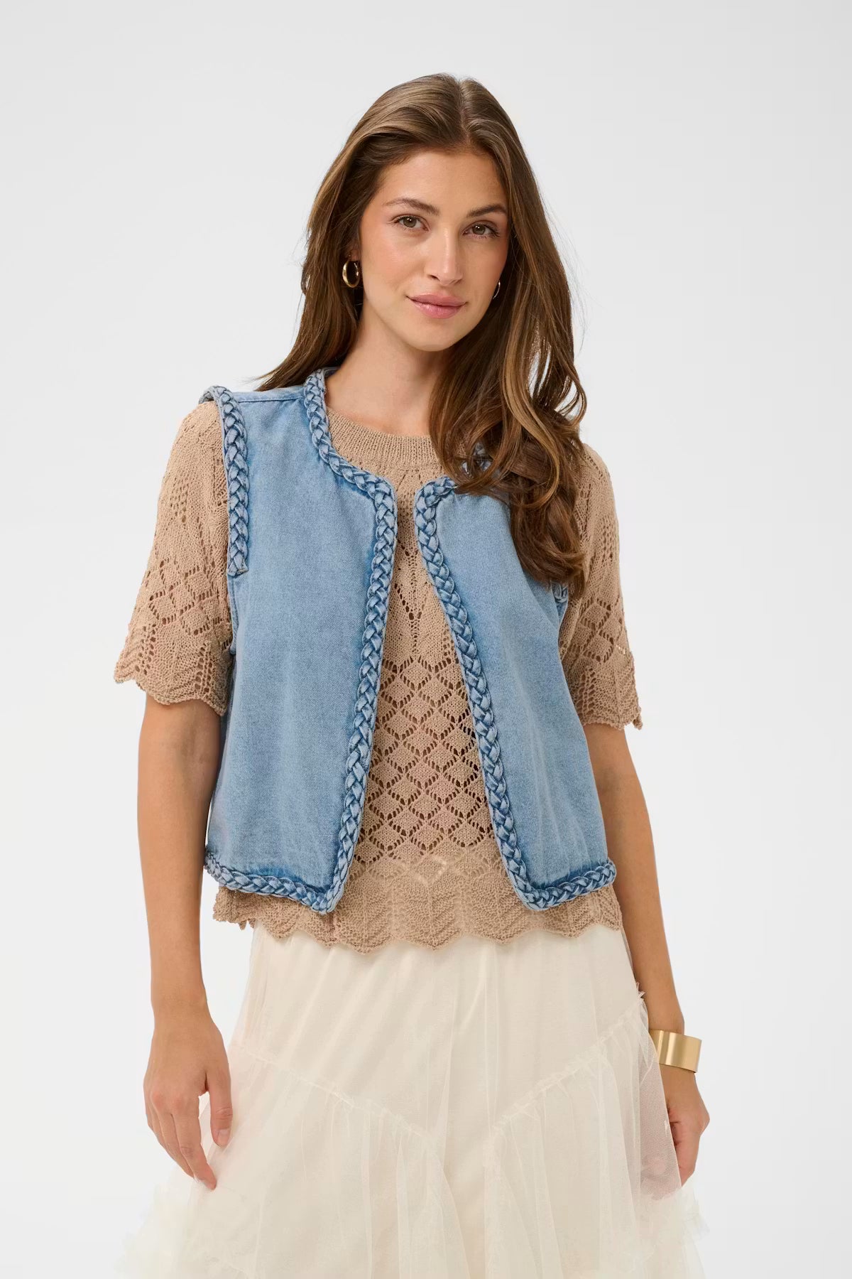 Cream - Rina Denim Vest | Duncan Medium Blue Denim
