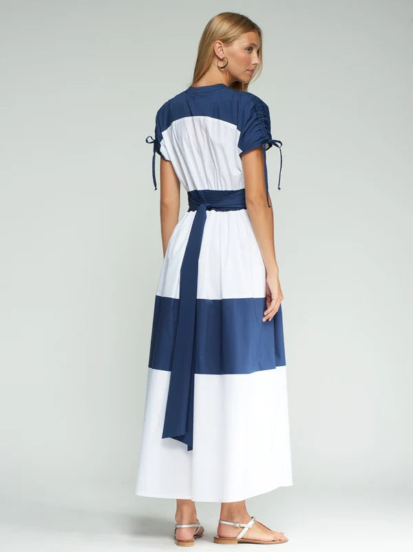 Vilagallo - Navy And White Striped Dress