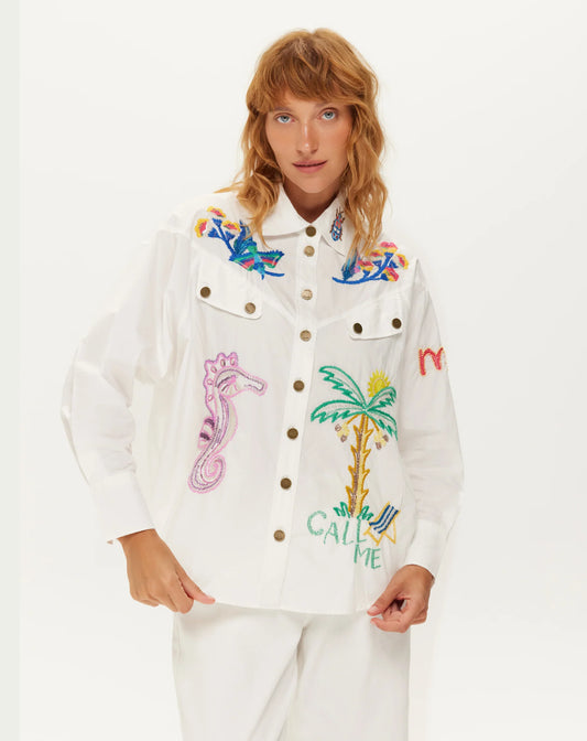 Me369 - Adelyn White Oversized Shirt