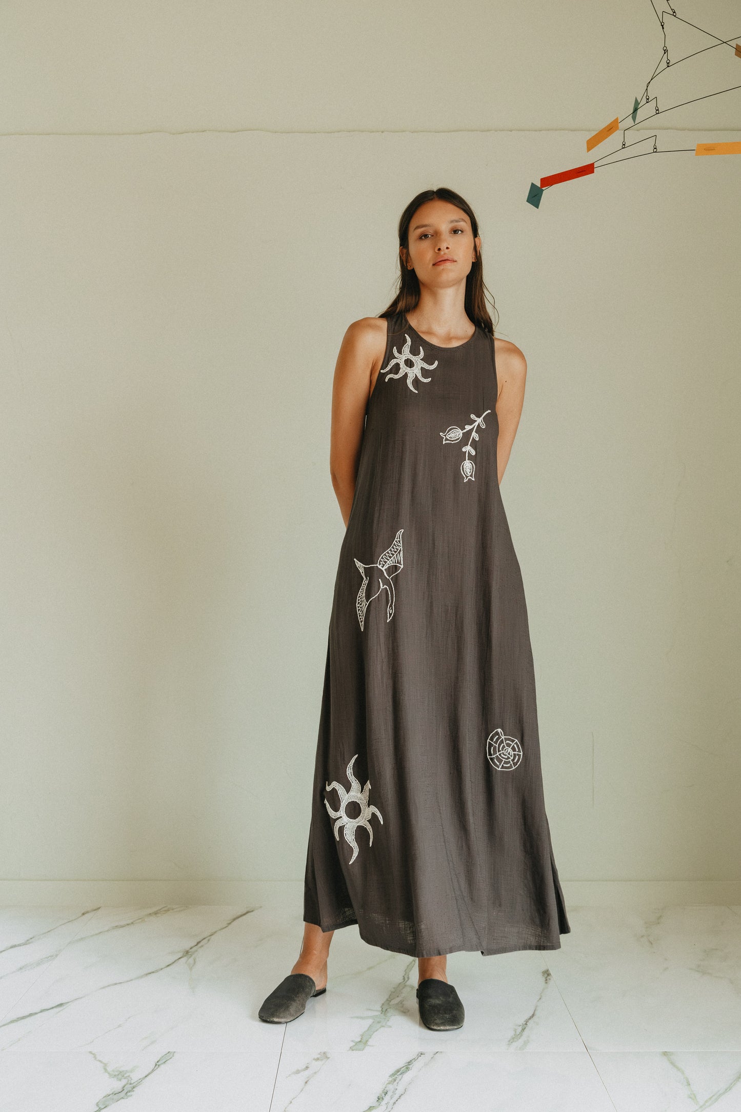 Indi & Cold - Natural Embroidered Dress