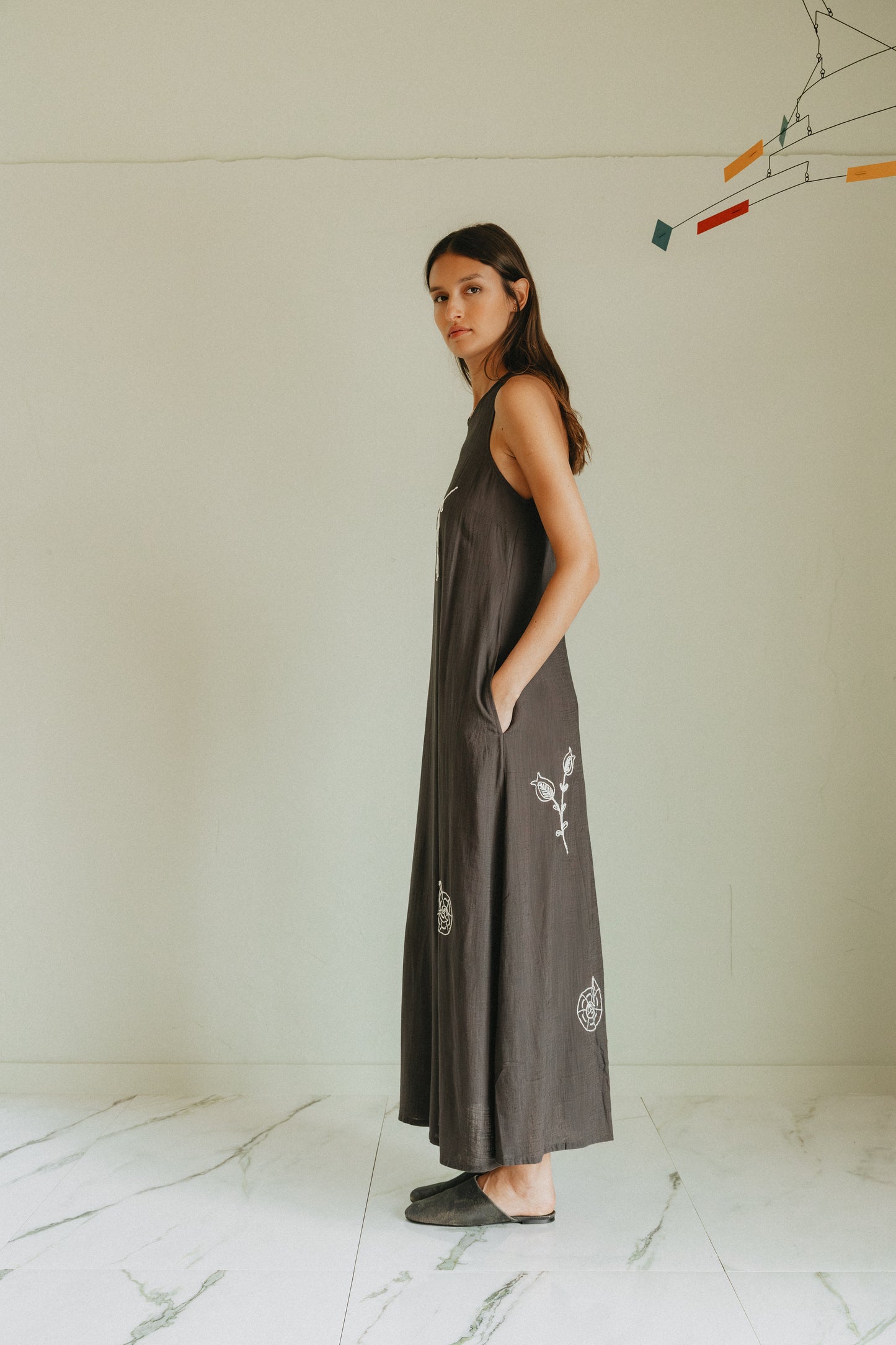 Indi & Cold - Natural Embroidered Dress