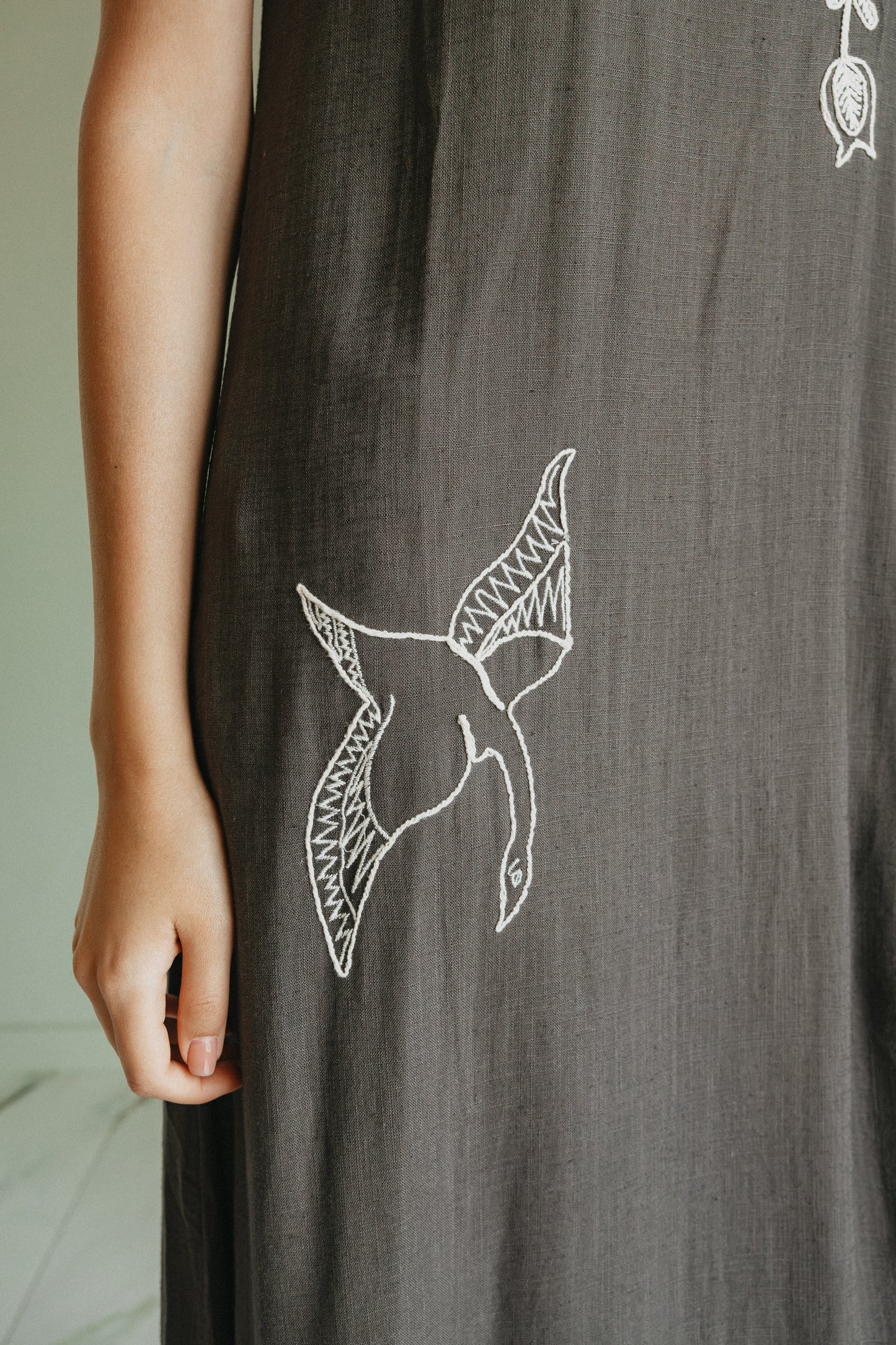 Indi & Cold - Natural Embroidered Dress