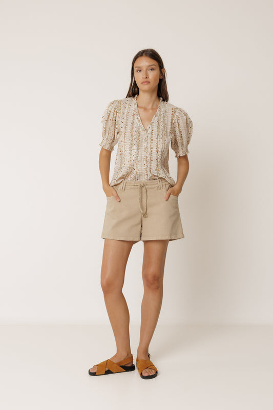 Indi & Cold - Elastic Waistband Drawstring Short