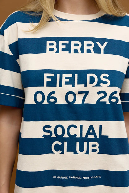 Binny - Berry Fields top | Navy Stripe