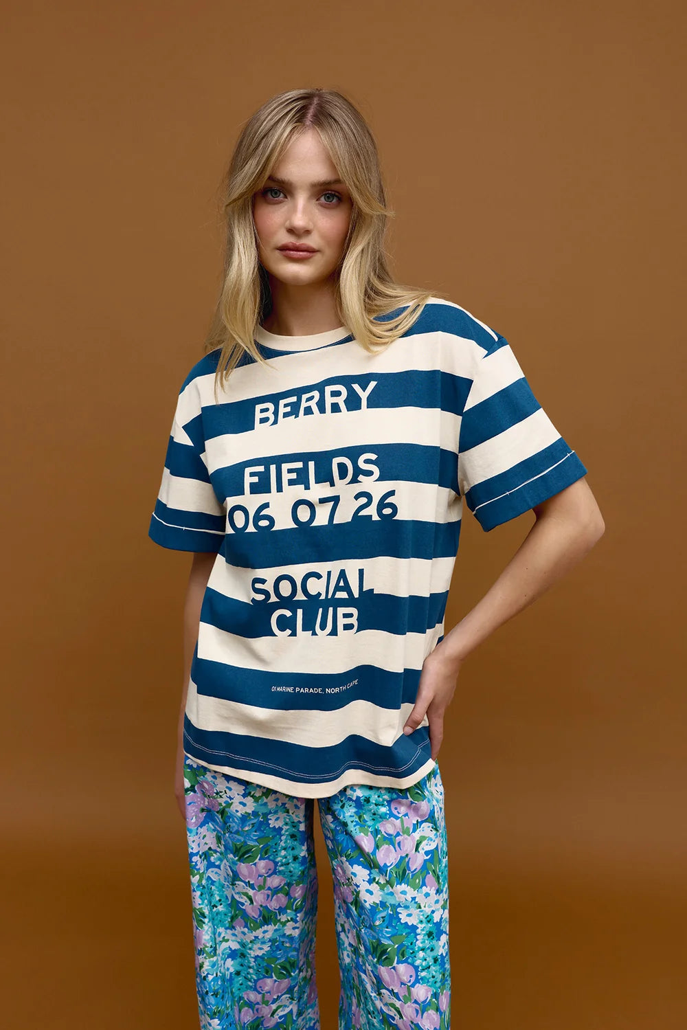 Binny - Berry Fields top | Navy Stripe