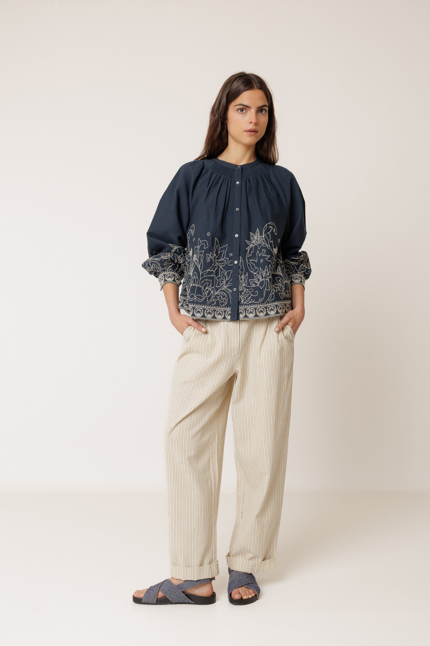 Indi & Cold - Floral Hem Blouse