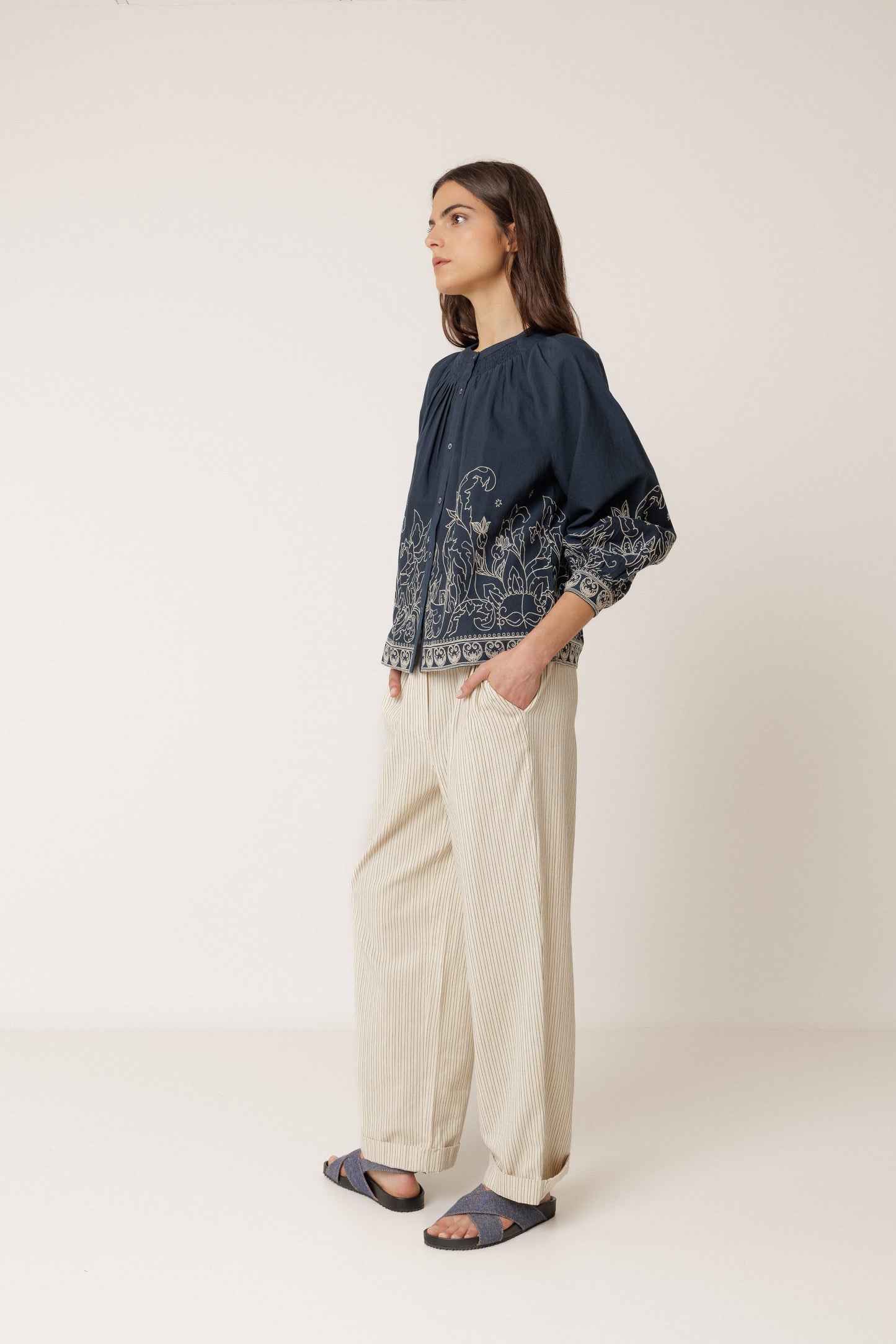 Indi & Cold - Floral Hem Blouse