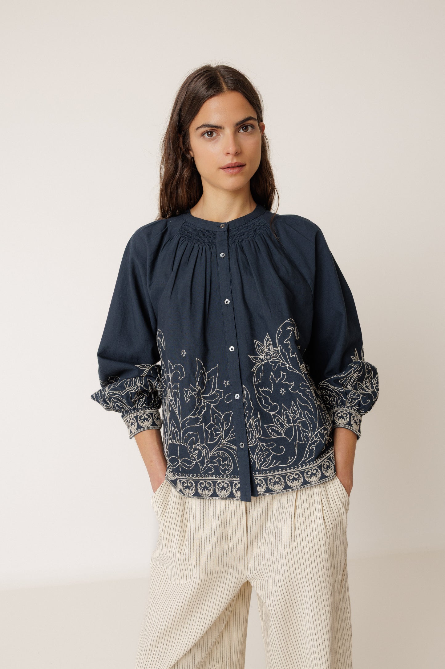 Indi & Cold - Floral Hem Blouse